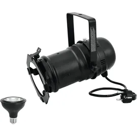 Eurolite Set PAR-30 Spot sw + PAR-30 230V COB 12W E-27 LED 1800-3000K dim2warm | PAR-30-Gehäuse mit E-27 Sockel inklusive PAR-30 LED-Lampe mit modernder Dim-to-Warm-Funktion