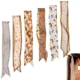 Aribliseza Haartuch, 6 Stück, Boho Seidentücher für Damen, Satin Schals für Haare, Hals, Handgelenk & Taschen, Elegante Haaraccessoires