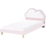 Beliani Kinderbett Mazou 90 x 200 cm Samt rosa