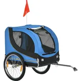 PawHut Fahrradanhänger Hundeanhänger Hunde Fahrrad Tier Anhänger Blau+Schwarz - Bunt