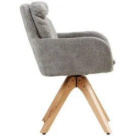 Homestyle4u 4er Set Polsterstühle drehbar in Grau