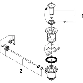 Grohe Ablaufgarnitur 1 1/4" für Waschtisch chrom