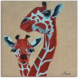 Artland Leinwandbild »Giraffen«, Wildtiere, (1 St.), auf Keilrahmen gespannt Artland Farbe Bild(er): naturfarben