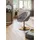 Wohnling Loungesessel HUARAL Samt 70 x 75 x 70 cm Grau/Gold mit Rollen