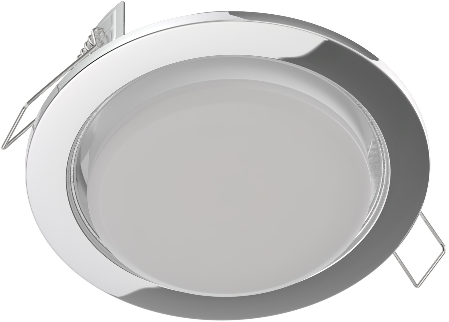 ledscom.de LED Einbaustrahler Zobe flach GX53 chrom rund 10,301W 1212lm weiß 107mm Ø Lochkreis 90mm Ø