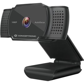 Conceptronic Amdis 2K 1080P Full HD Autofocus Webcam mit Mikrofon schwarz