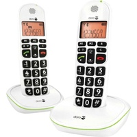 Doro PhoneEasy 100w Duo DECT Schnurlostelefon mit zusätzlichem Mobilteil (Ladeschale, Freisprechen) weiß