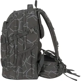 Lässig Bold Origin Schulrucksack mit Reflektoren und höhenverstellbarem Rückenteil/School Backpack Bold Edges grey