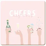 Grafik-Werkstatt Grafik Werkstatt lustiger Untersetzer aus Kork | Cheers, Bunt