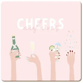 Grafik-Werkstatt Grafik Werkstatt lustiger Untersetzer aus Kork | Cheers, Bunt