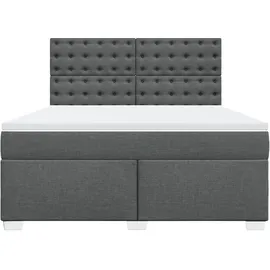 vidaXL Boxspringbett 180 x 200 cm Dunkelgrau
