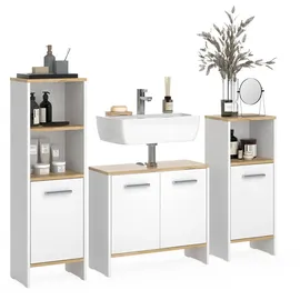 Vicco Karli 3-tlg. Weiß/Goldkraft Eiche