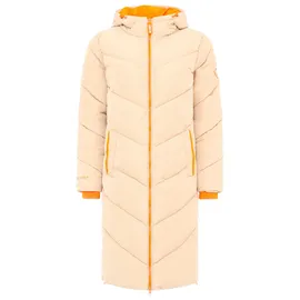 Zwillingsherz Steppmantel ""Positive Mind"", Damen, Gr. L, beige, Steppware, Obermaterial: 100% Polyester, mehrfarbig, knielang, angesetztes Bündchen, Mäntel Steppmantel, Doppelzipper, Kapuze mit Schriftzug hinten, Kontrastdetails, wärmend