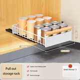 Teleskopschublade, Ausziehbare Schublade Küche Organizer Schrank, Schrankauszug Küche aus Kohlenstoffstahl, Schrank Schubladen Ausziehbar,