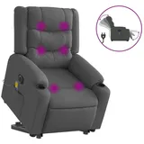 vidaXL Elektrischer Massagesessel mit Aufstehhilfe Dunkelgrau Stoff