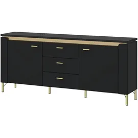 Möbel Kraft TV-Lowboard mit Softclose ¦ schwarz ¦ Maße (cm): B: 155,3 H: 70 T: 40.0