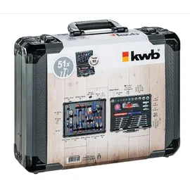 KWB Werkzeugkoffer 51-tlg. Aluminium grau