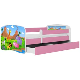 raumhirsch furniture Kinderbett Safari 80 x 160 cm Holzwerkstoff rosa