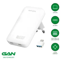 4smarts Netzladegerät FlatPlug Slim Dual 65W GaN 2C, weiß