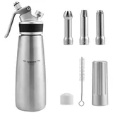 Clanmacy Sahnesyphon Sahnespender Profi Sahnesyphon aus Edelstahl 500 ml