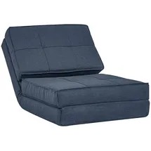Homcom Schlafsessel Bodensofa Polyester 61 x 58 x 73 cm Blau mit verstellbarer Rückenlehne