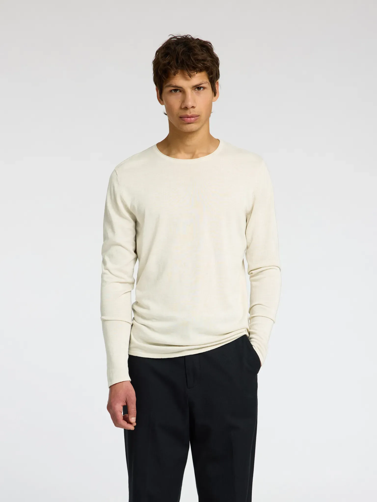 SELECTED HOMME Rundhalspullover »ROME KNIT« SELECTED HOMME Oatmeal Detail:Melange XXL