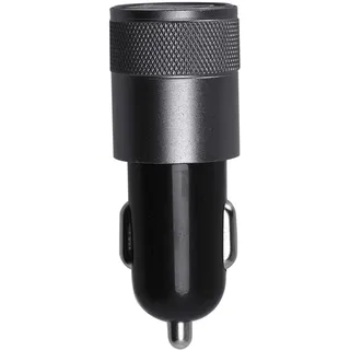 Janasiba 2.1 Ah Doppel USB Schwarz- Auto Ladegerät Aluminium Legierungs Auto Ladegerät 2.5 x 2.5 x 6Cm, 131397