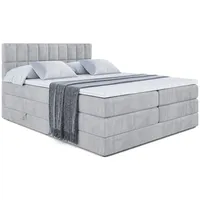 Altdecor Boxspringbett Hellgrau, Holzwerkstoff, Höhe ca. 20 cm 140x200