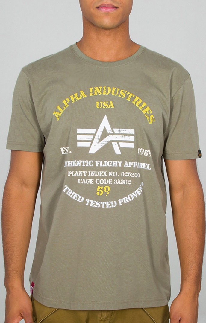 Alpha Industries Authentic Print T-shirt, groen, S