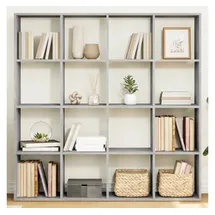 vidaXL Bücherregal 137,5 x 29 x 137,5 cm Grau