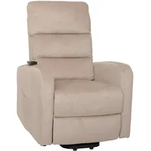 Mendler Fernsehsessel HWC-K62, Sessel Relaxsessel TV-Sessel, Liegefunktion Aufstehhilfe elektrisch, Metall Chenille - creme