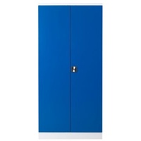 PROREGAL Stahlschrank Bee | HxBxT 195x92x42 cm | Weiß-Blau
