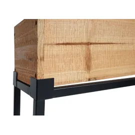 Mendler Hochbeet HWC-L32, Pflanzkasten Blumenkasten Gemüsebeet, Holz-Stahl 62x80x16cm ~ Gestell schwarz, naturfarben