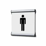 Showdown Displays Showdown Türschild - 15,5x15,5cm - Komplett-Set - Herren - Weiß - Aluminium - Silber