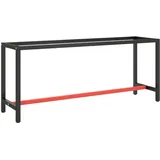 vidaXL Werkbankgestell Packtisch Arbeitstisch Tischgestell Tischfuß Werkbankfuß Werkbank Werkstatt Mattschwarz Mattrot 190x50x79cm Metall