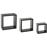 5five simply smart Wandregal 15 x 9 x 15 cm, 20 x 9 x 20 cm, 25 x 9 x 25 cm Schwarz
