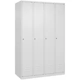C+P Spind Classic PLUS, 4 Abteile, HxBxT 185x120x50cm, Zylinderschloss, Verkehrsweiß von PROREGAL