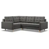 mebligo Ecksofa, Dunkelgrau, 4-Sitzer, L-Form, 223x172 cm, Wohnzimmer, Sofas & Couches, Wohnlandschaften, Ecksofas