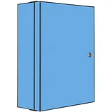 Banjado XXL Medizinschrank Abschliessbar 35x46x15cm Arzneischrank Anthrazit Aus Metall Mit Motiv Pastellblau