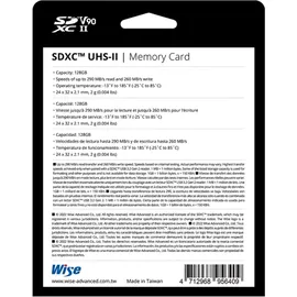 Wise SDXC UHS-II V90 128GB 290MB/s