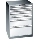 Schubladenschrank 36x36E B717xT725xH1000mm RAL 7035/5012 7 Schubladen 75/200kg - Artikel: 7830932782