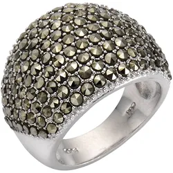 Fingerring ZEEME "925 Silber Markasit" Gr. 16, weiß (weiß, weiß), Fingerringe, Damen, 016 (50,5), Silber 925 (Sterlingsilber)