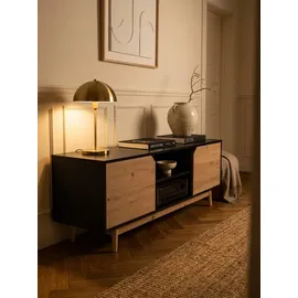 KADIMA DESIGN Lowboard 150x55x40 cm Schwarz/Eiche Foliert