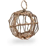 NaDeco Kletter-Kugel aus Lianenholz Ø 30/40 cm mit Aufhängung | Handgefertigte Weinreben-Kugel für Sittiche & Vögel | Voliere & Vogelkäfig | Kletterspielzeug aus Naturmaterial, Größe:Ø 40 cm
