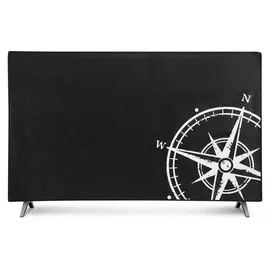 kwmobile 40" TV Abdeckung Indoor - Fernseher Hülle Bildschirmschutz Abdeckung - TV Bildschirm Staubschutzhülle - Fernsehabdeckung - Weiß Schwarz