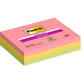 Post-it Post-it® Super Sticky Meeting Notes Haftnotizen extrastark farbsortiert, 3 Blöcke