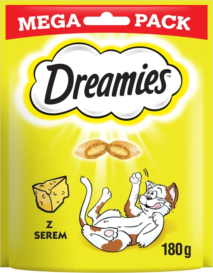 DREAMIES Mega Pack 180g - eine Delikatesse für eine Katze mit einem leckeren Käse (Rabatt für Stammkunden 3%)