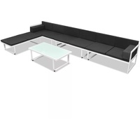 VidaXL Garten-Lounge-Set Textilene Aluminium 5-tlg. schwarz 42814