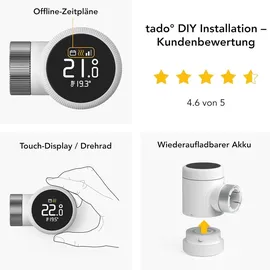 tado° Smartes Heizkörperthermostat X – Starter Kit mit Bridge X, Heizungssteuerung per App und Smart Speaker (Alexa, Siri, Google Assistant), Energie sparen, DIY Installation, nicht kompatibel mit V3+