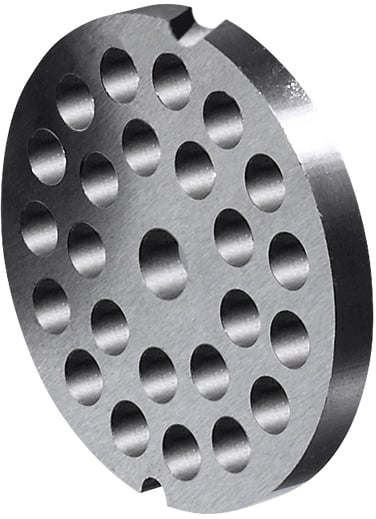 Disque perforé pour hachoir à viande type 12, Ø 70 mm, avec 2 encoches, perforations Ø 8 mm